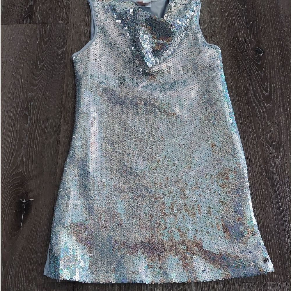 Disney Camp Rock Halloween Costume Silver Sequin Dress Large(14) - Picture 2 of 4